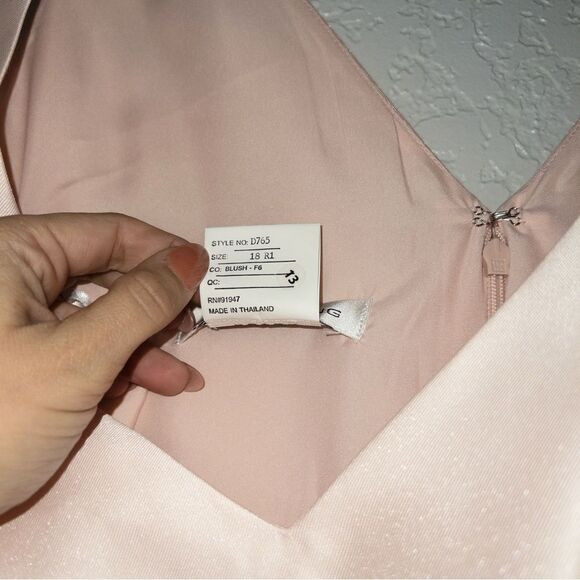 NWT Alfred Sung Blush Sleeveless Hi-Low Cocktail Formal Dress Size 18 - Picture 10 of 10